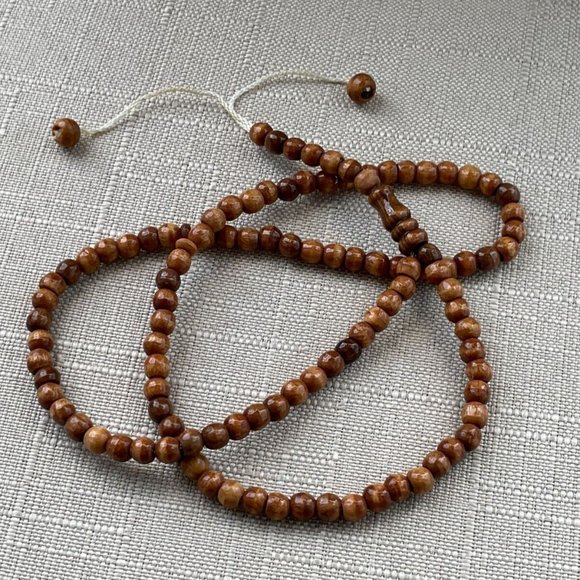 EID Prayer Tasbeeh Brown Real Wood Beads Religious Beads Pray Muslim Beads - Picture 8 of 8